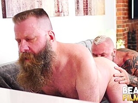 Bear Barebacks Inked Cub After Rimjob With Marc Angelo