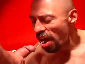 Leather-clad Older Stud Gets Fucked On The Swing